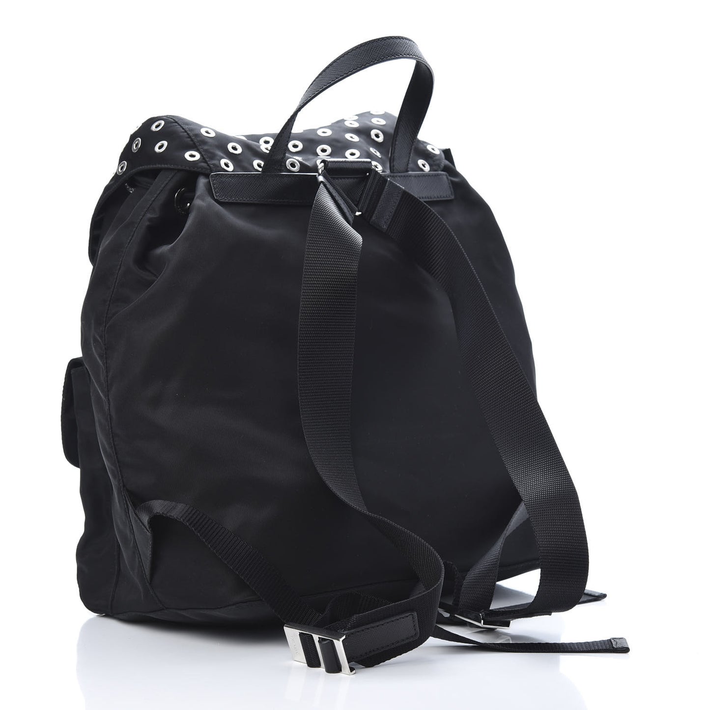 Tessuto Nylon Grommet Backpack Black