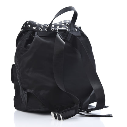 Prada Tessuto Nylon Grommet Backpack Black 2 of 10
