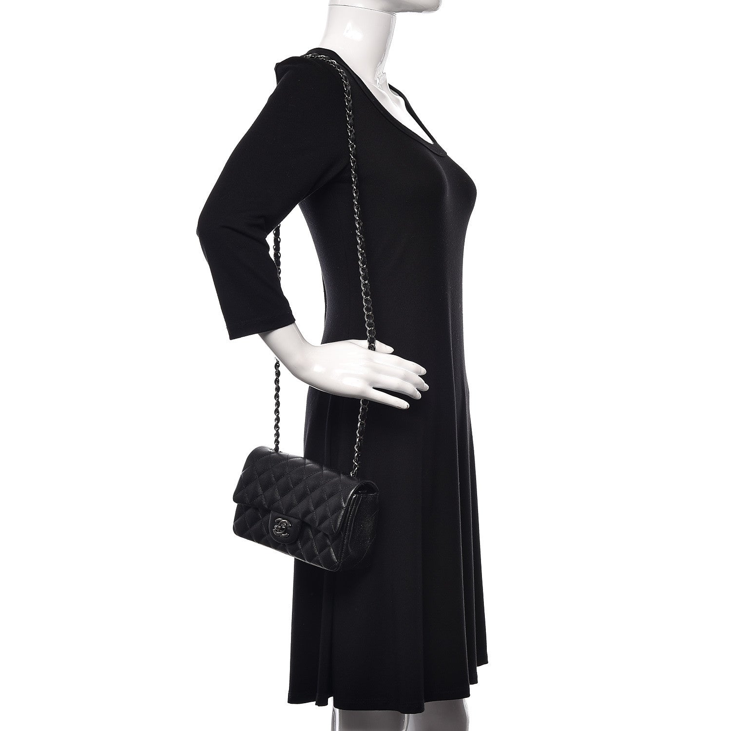 Chanel Iridescent Caviar Quilted Mini Rectangular Flap Black 2 of 12