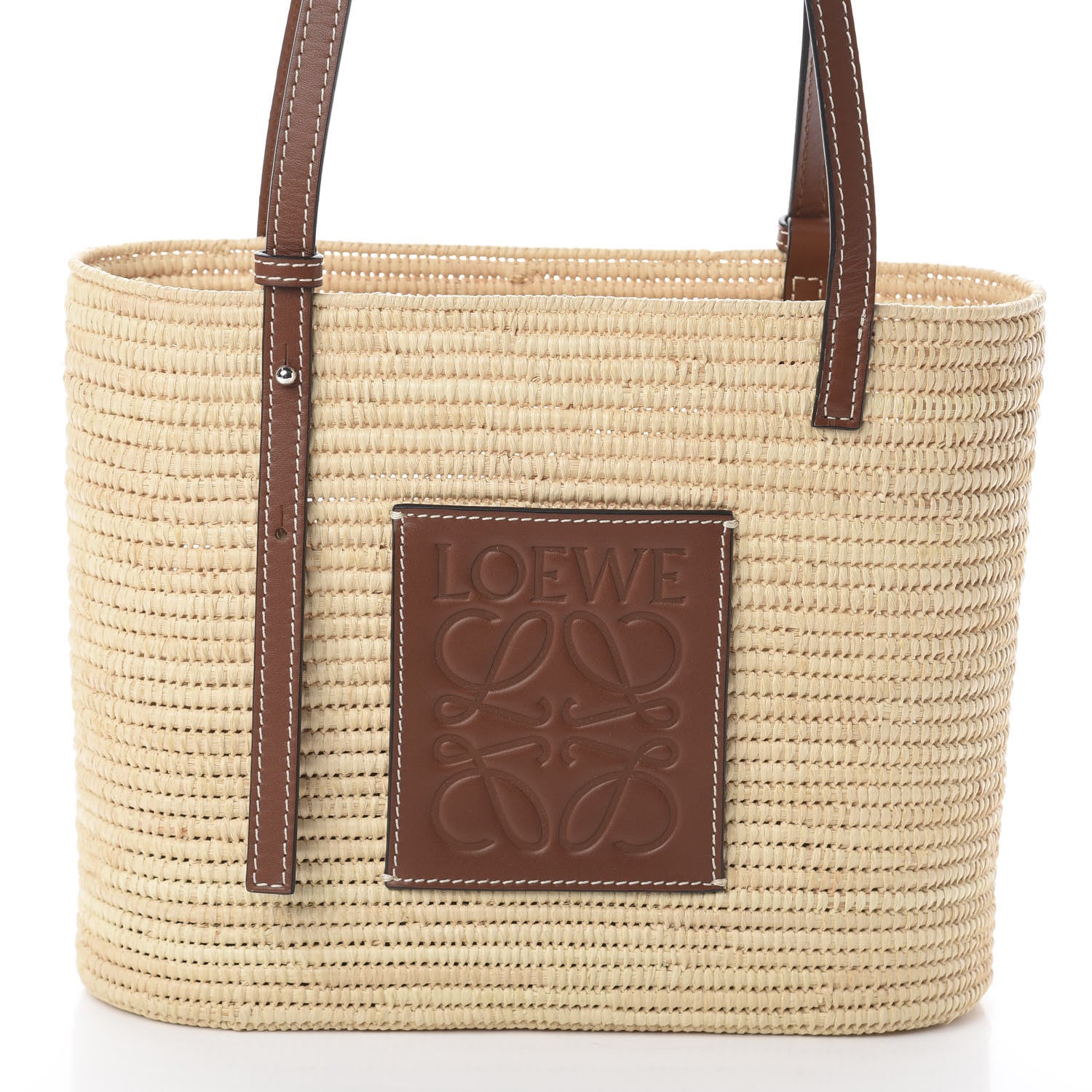 Loewe Raffia Square Basket Tote Bag Natural Tan 7 of 7