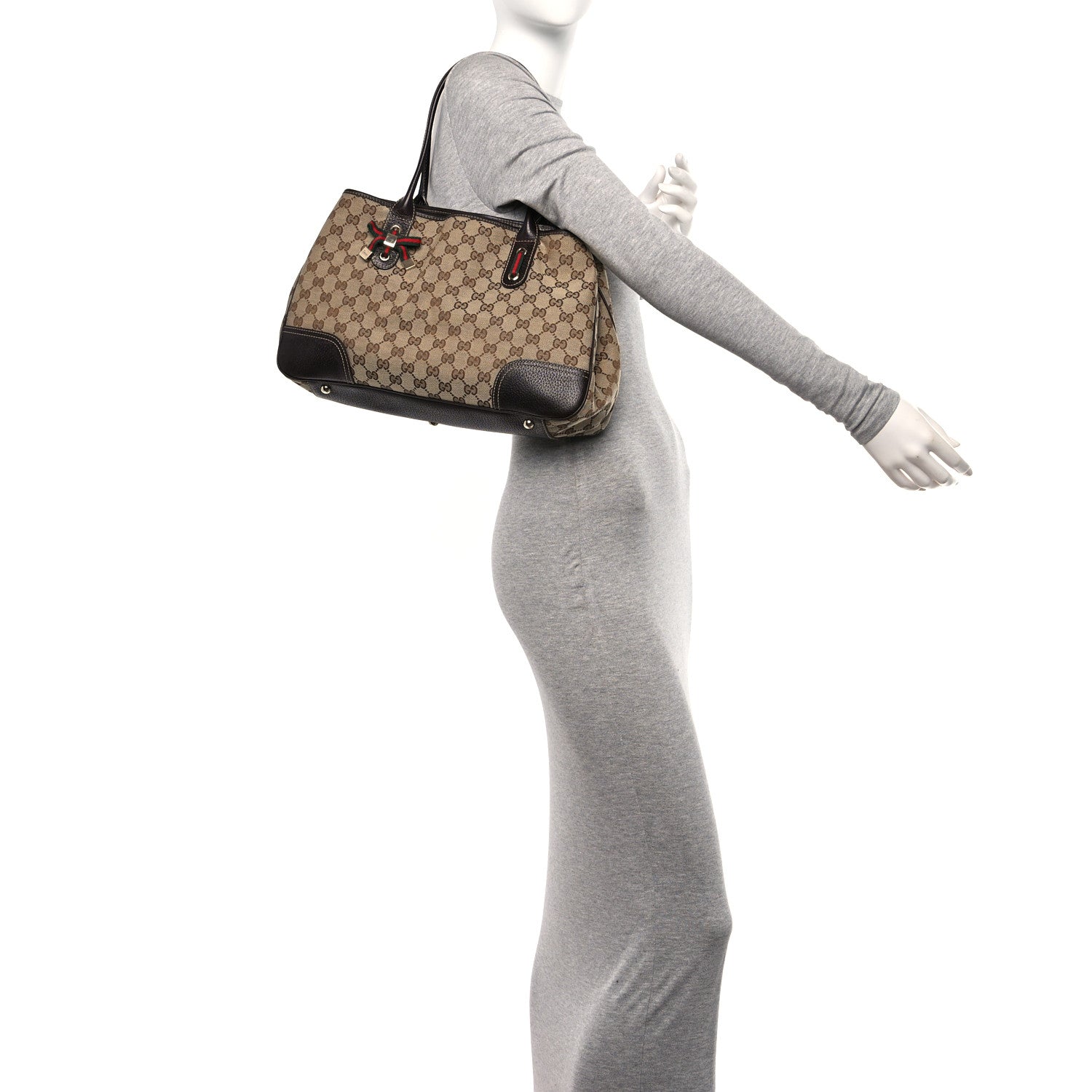 Gucci Monogram Medium Princy Tote Dark Brown 2 of 10