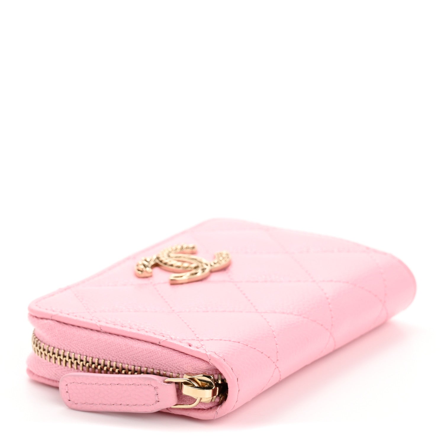 Chanel Caviar Quilted Multi Chain Zip Coin Purse Light Pink 4 of 8