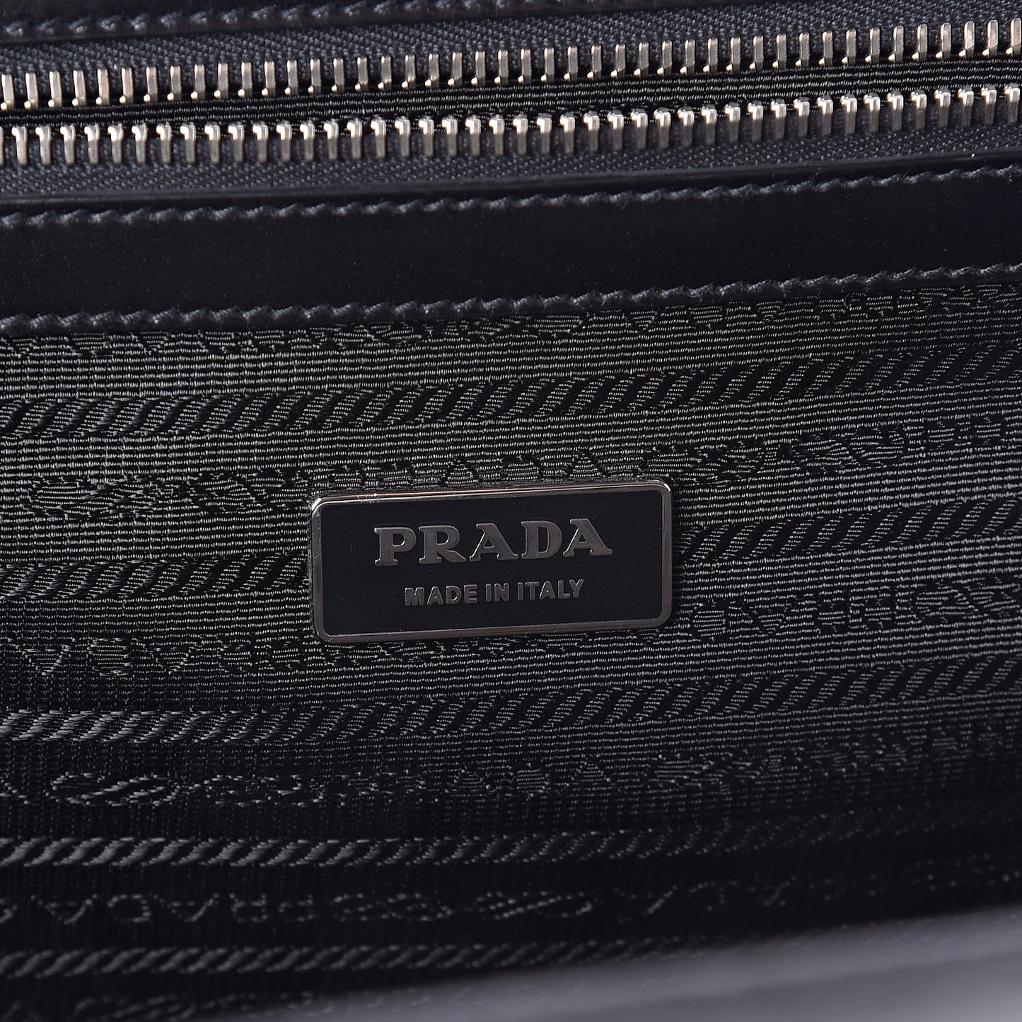 Tessuto Nylon Calfskin Frame Satchel Black