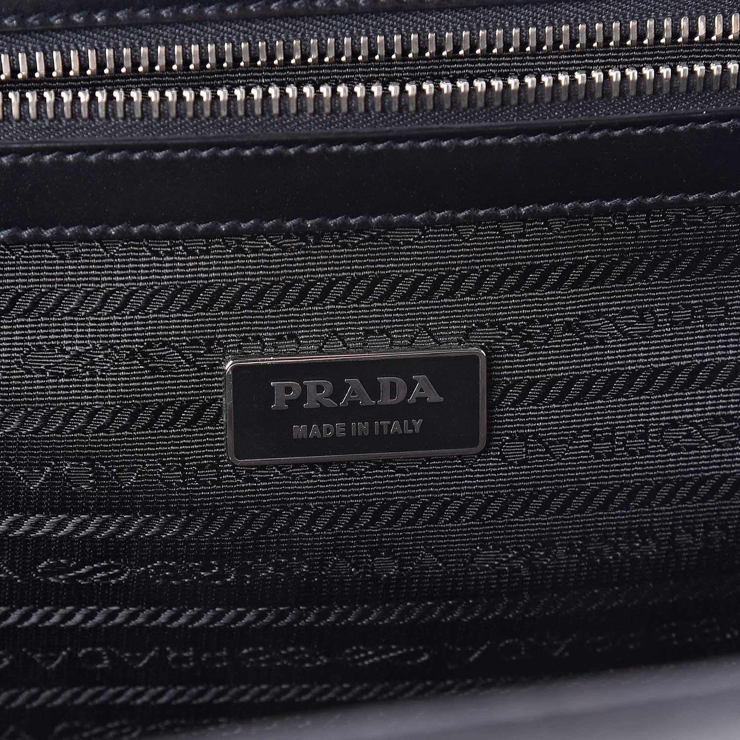Prada Tessuto Nylon Calfskin Frame Satchel Black 6 of 9