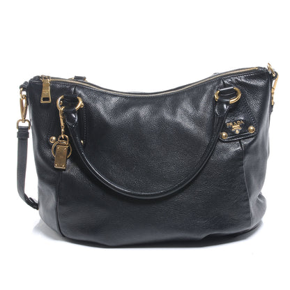 Prada Cervo Shine Tote Black 1 of 6
