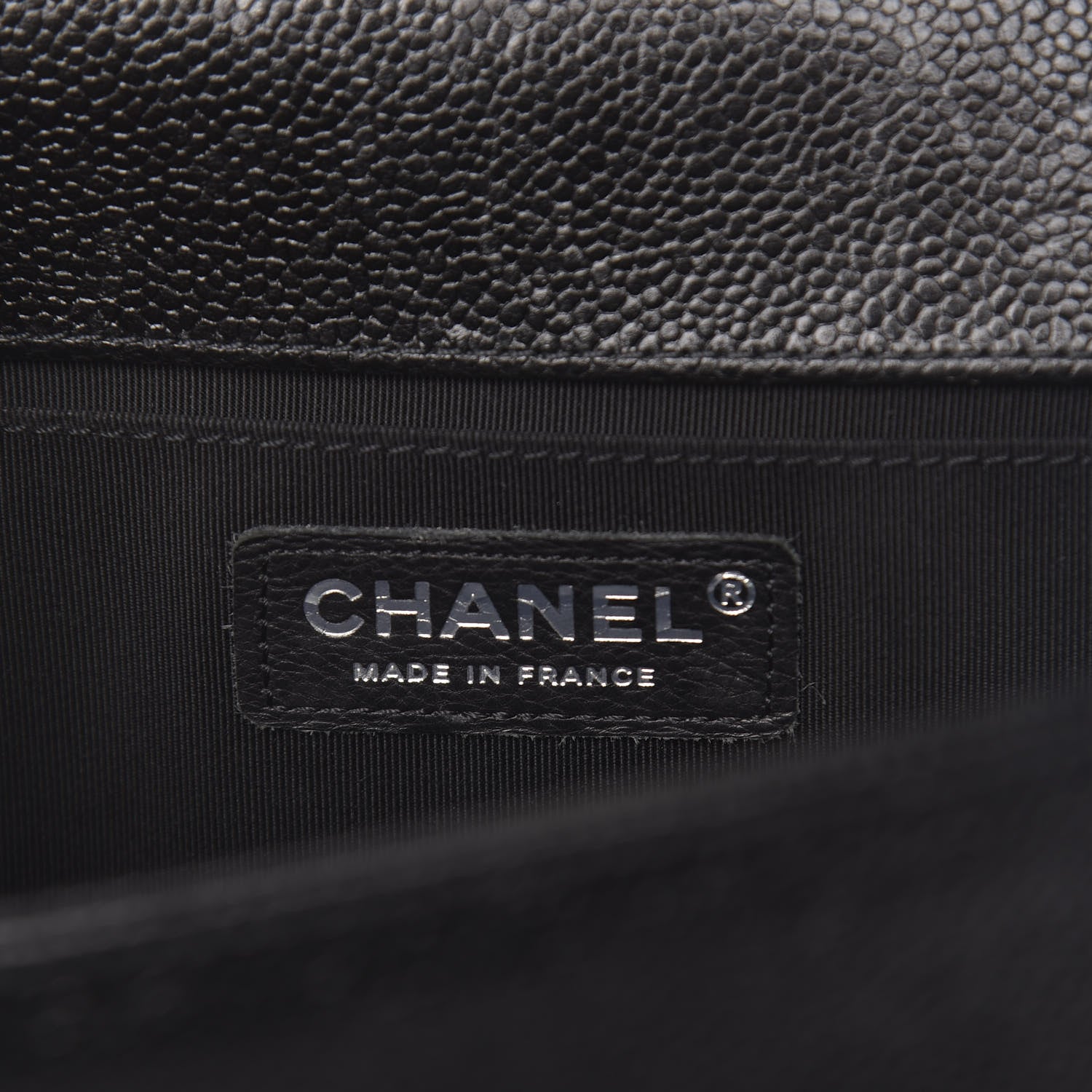 Chanel Caviar Chevron Quilted Medium Boy Flap Black 6 of 13