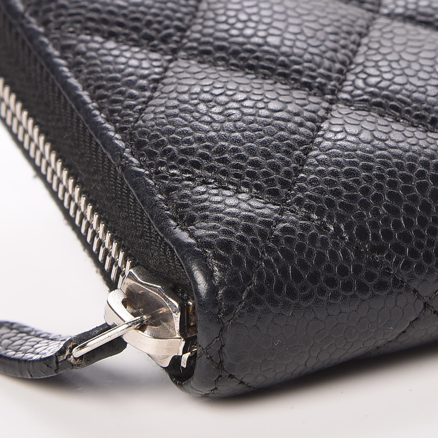 Chanel Caviar Quilted Large Gusset Zip Around Wallet Black 9 of 11