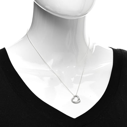 Tiffany Sterling Silver 16mm Elsa Peretti Open Heart Pendant Necklace 2 of 4