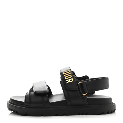 Christian Dior Lambskin Dioract 10mm Sandals 35 Black 1 of 10