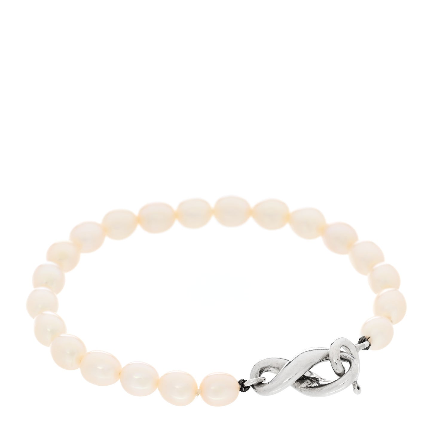 Sterling Silver Cultured Pearl Figure 8 Bracelet