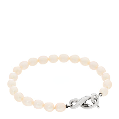 Tiffany Sterling Silver Cultured Pearl Figure 8 Bracelet 1 of 4
