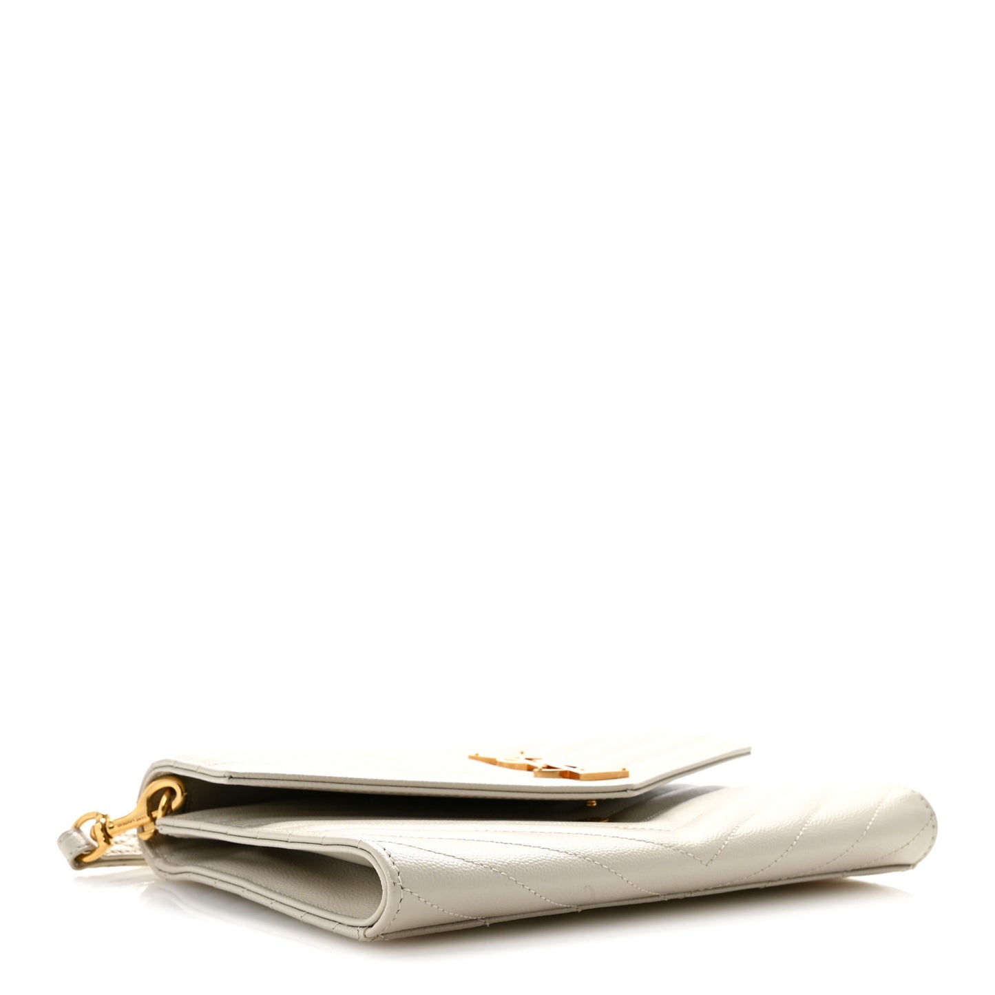 Grain De Poudre Matelasse Chevron Monogram Envelope Clutch Crema Soft