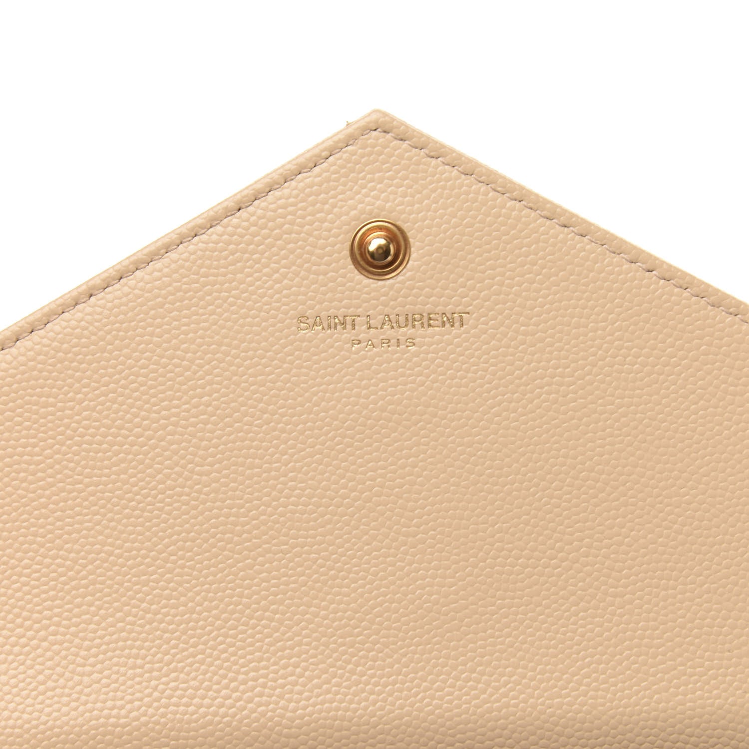Saint Laurent Grain De Poudre Matelasse Chevron Monogram Chain Wallet Nude Powder 6 of 9
