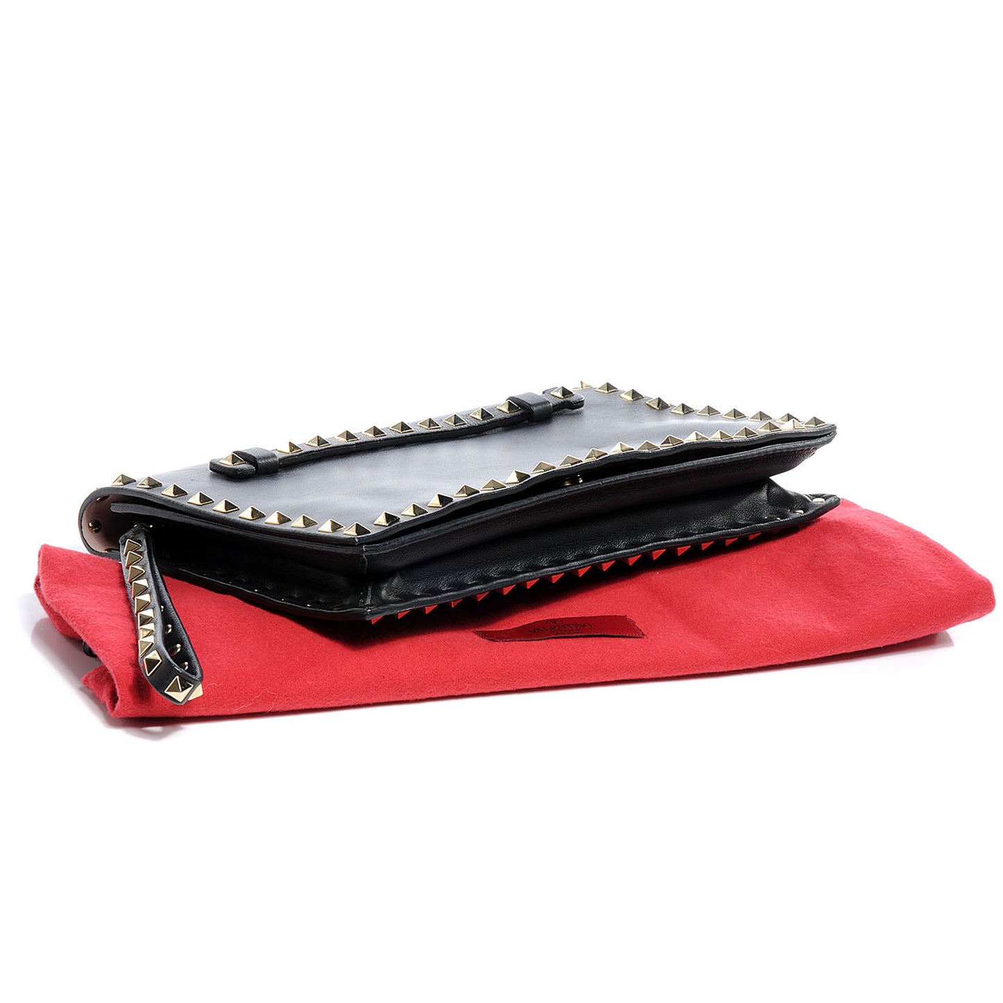 Nappa Rockstud Wristlet Clutch Black