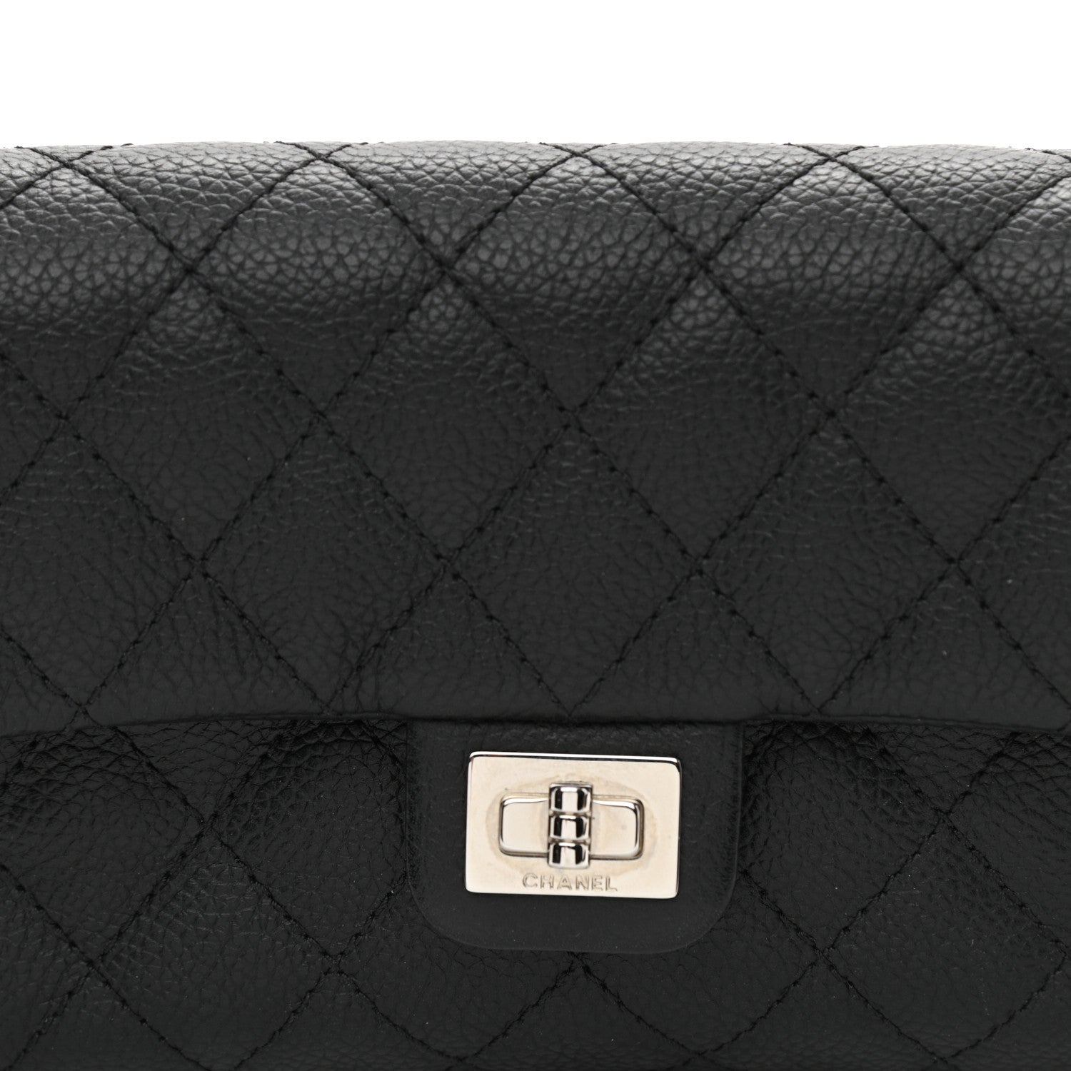 Chanel Grained Calfskin Quilted 2.55 Reissue Flap Belt Bag Clutch Black 8 of 10