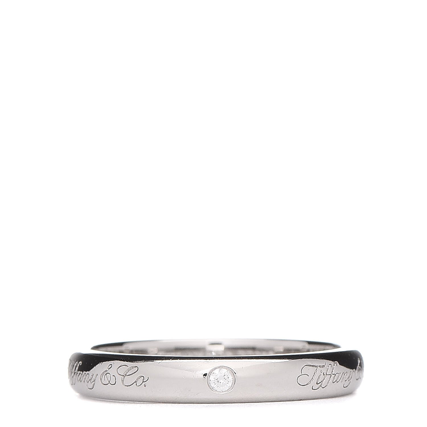 Tiffany Platinum Diamond 3mm Notes "." Ring 52 6 1 of 5