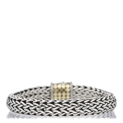 John Hardy Sterling Silver 18K Yellow Gold 10.5mm Classic Chain Dot Bracelet 3 of 4