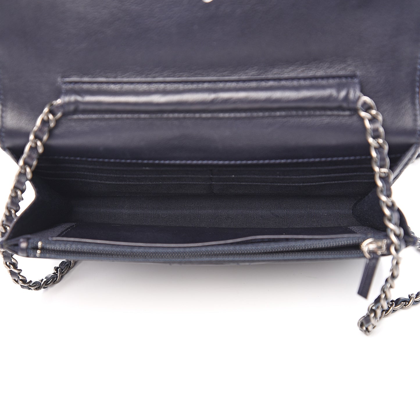 Aged Calfskin Quilted Reissue Wallet On Chain WOC Navy