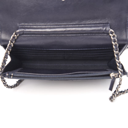 Chanel Aged Calfskin Quilted Reissue Wallet On Chain WOC Navy 4 of 10