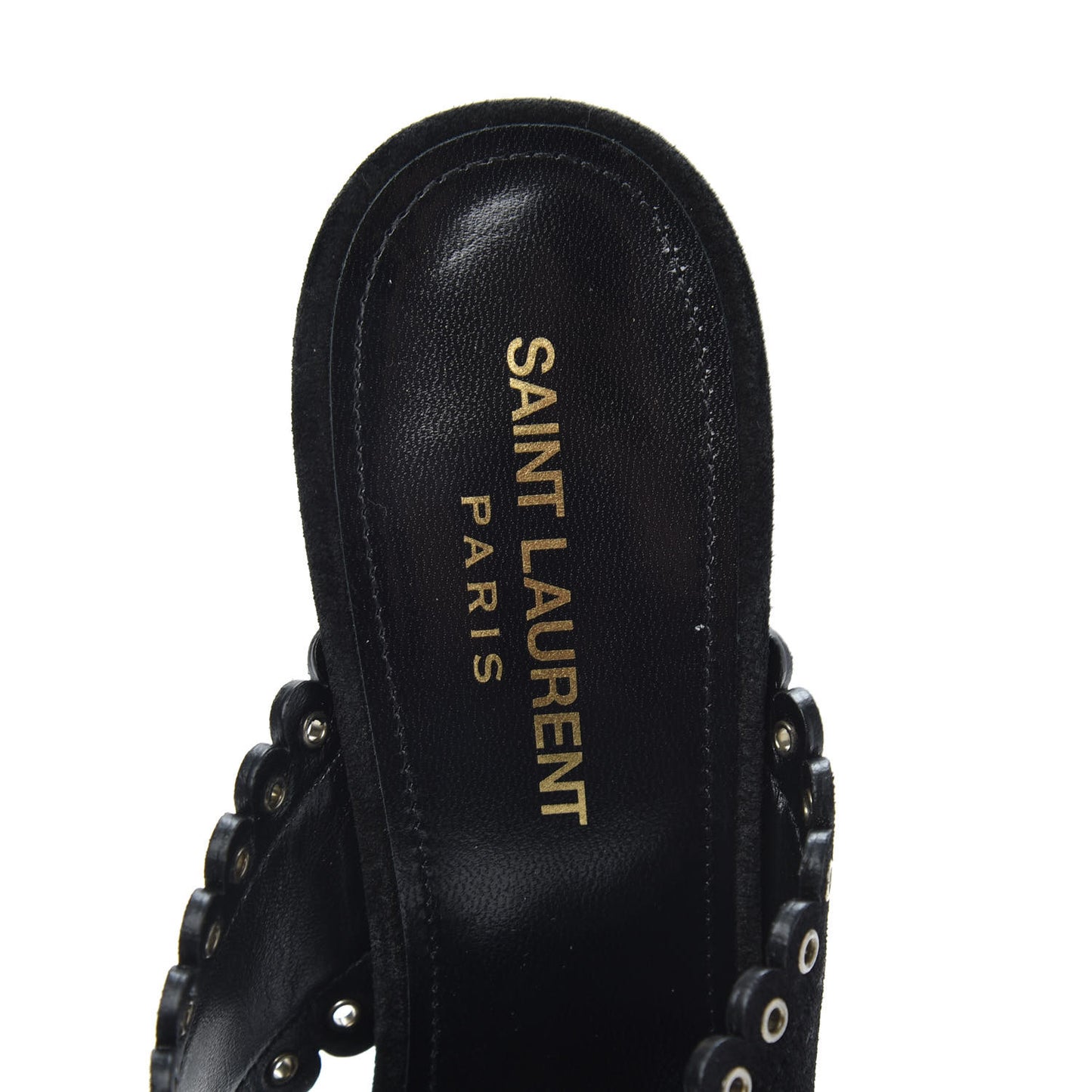 Suede Eyelet LouLou 70 Mules 38 Black
