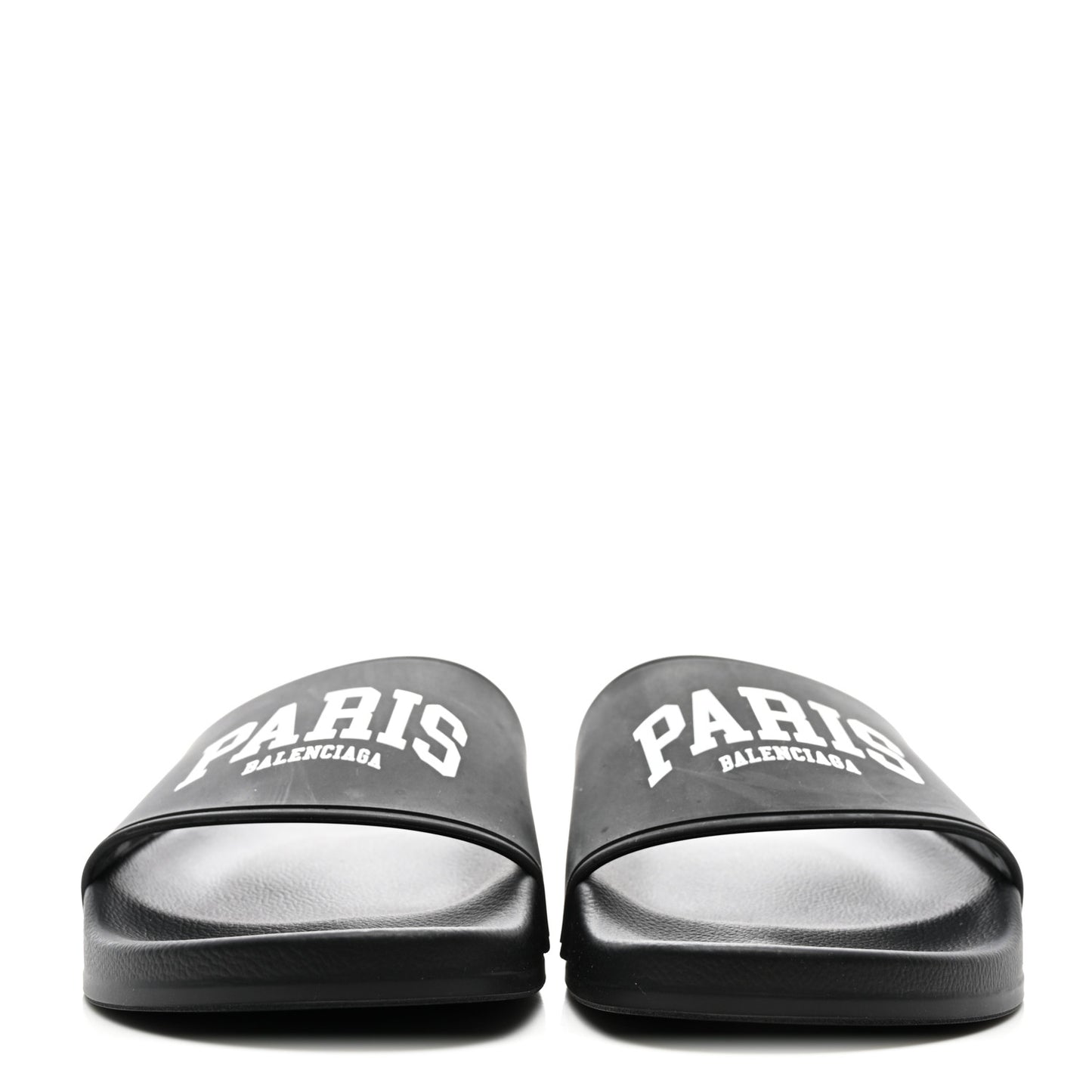 Rubber Paris Logo Womens Slide Sandals 39 Black