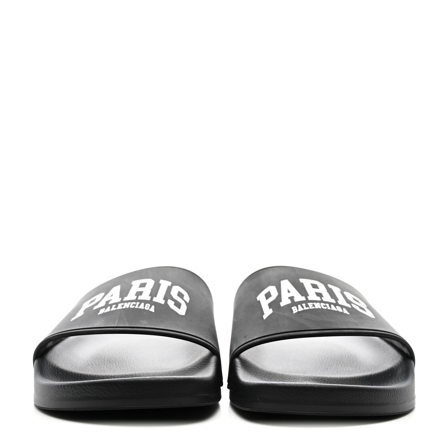Balenciaga Rubber Paris Logo Womens Slide Sandals 39 Black 2 of 8