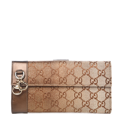 Gucci Metallic Monogram Continental Wallet Brown 1 of 10