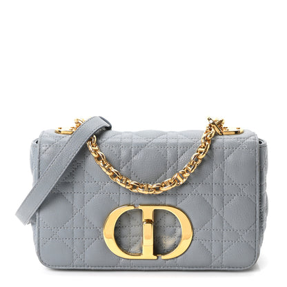 Christian Dior Calfskin Cannage Small Caro Bag Cloud Blue 1 of 10