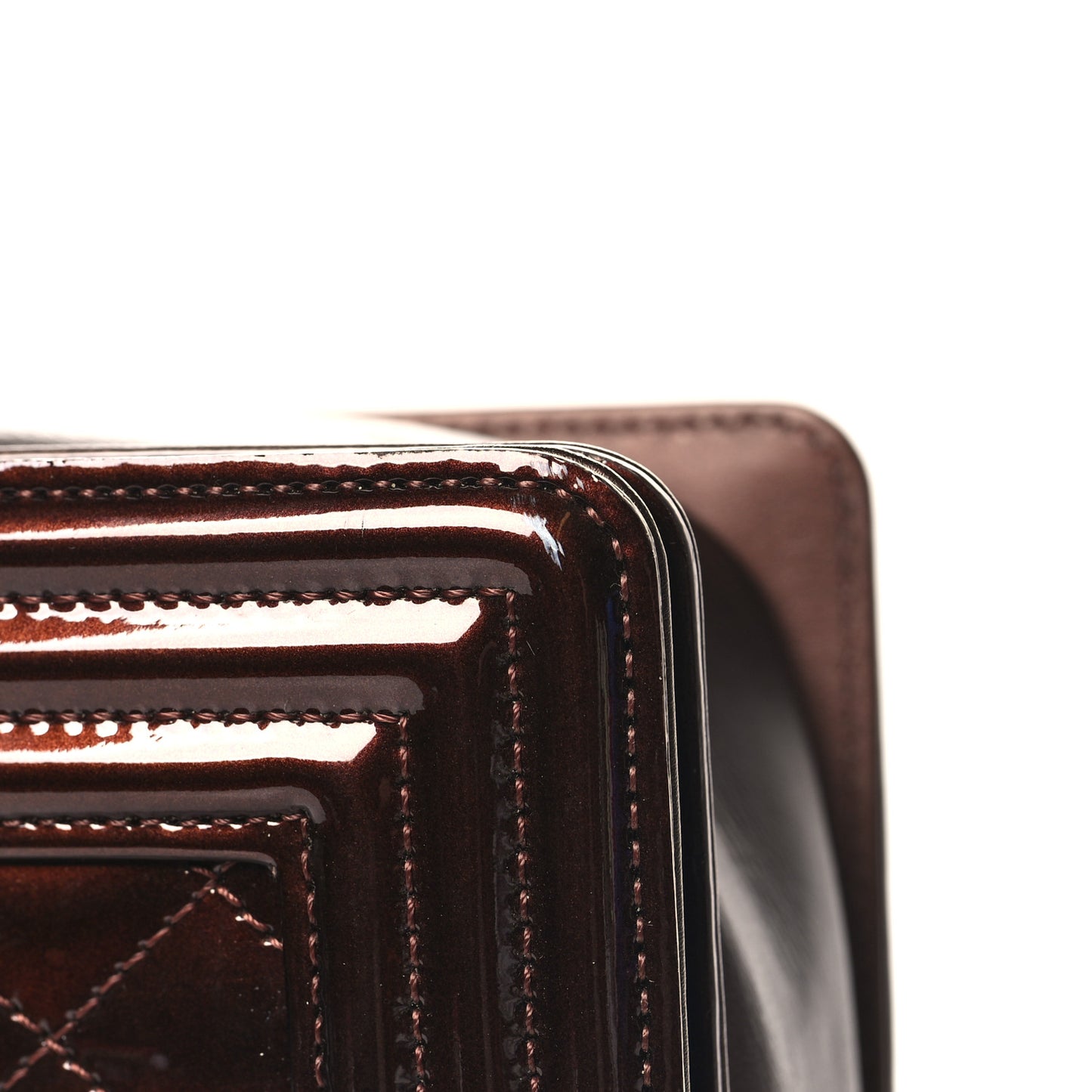 Patent Calfskin New Medium Boy Flap Dark Red