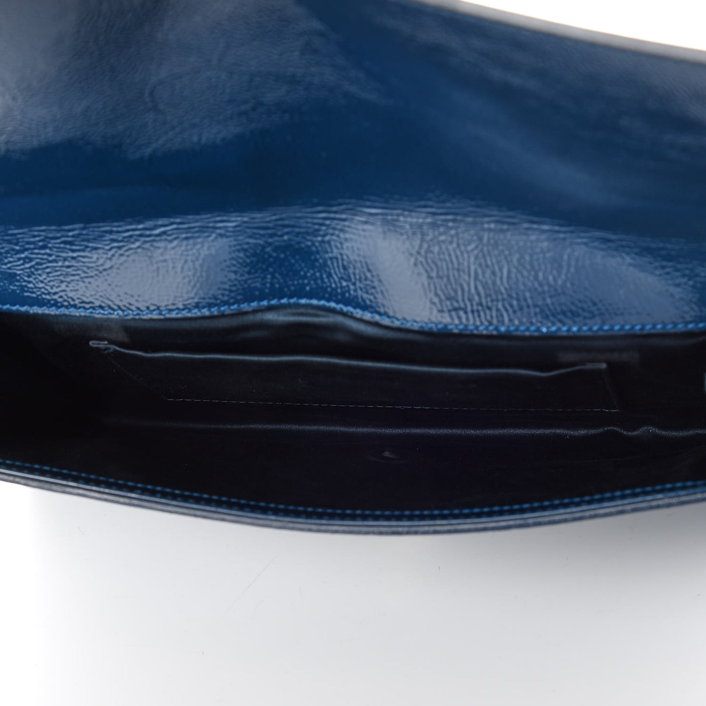 Textured Patent Large Belle de Jour Clutch Peacock Green
