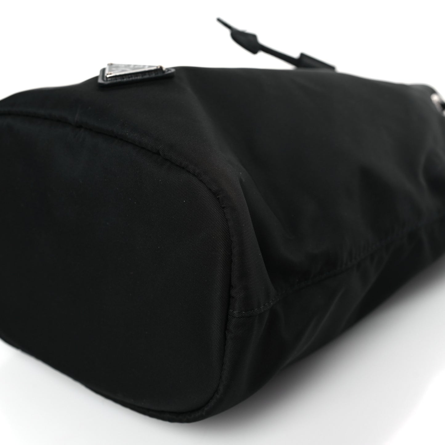 Nylon Vela Drawstring Wristlet Pouch Black