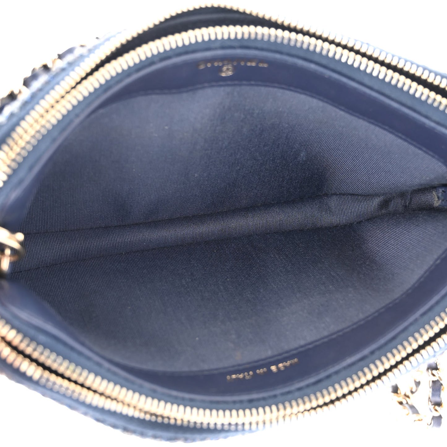 Canvas Small Deauville Clutch With Chain Blue