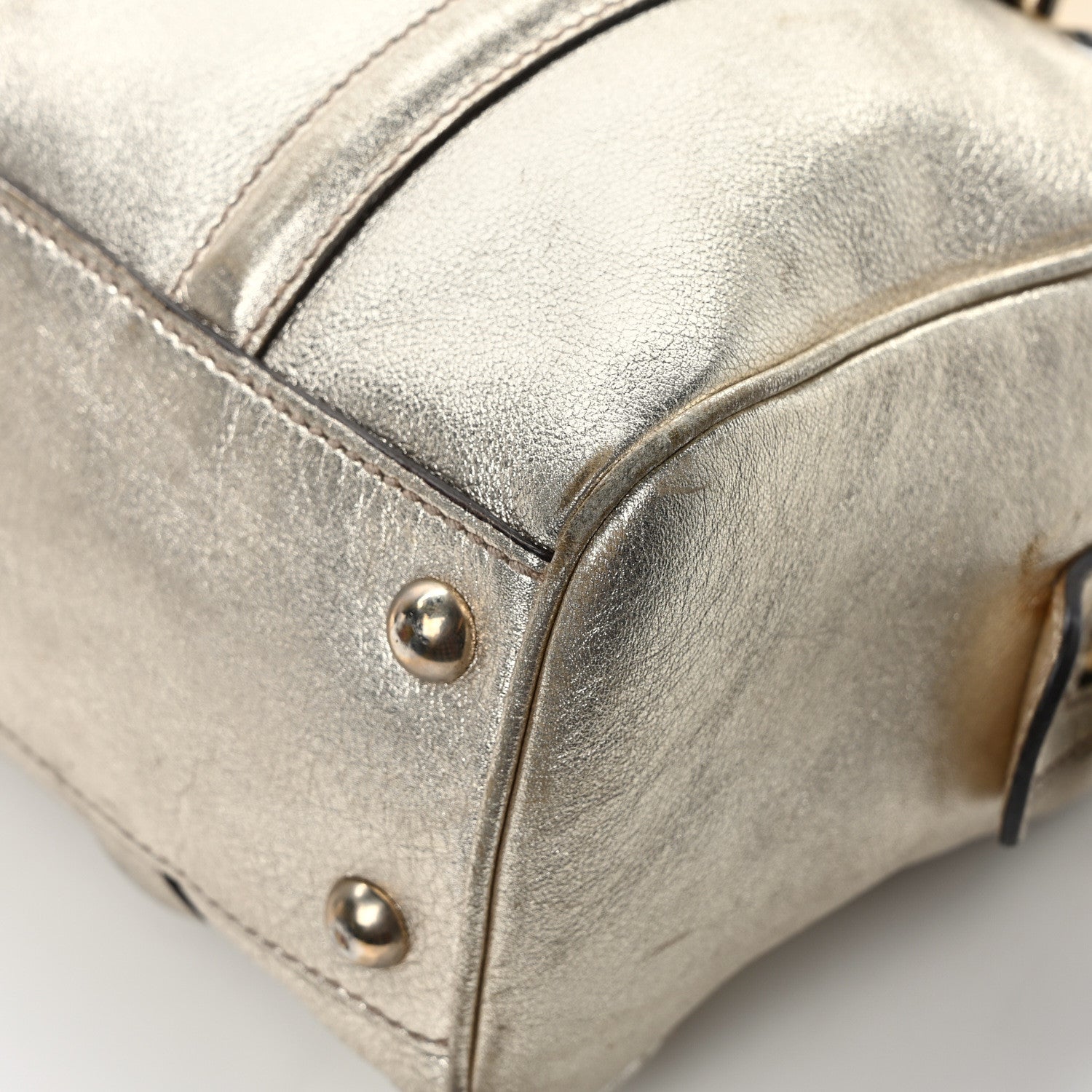 Gucci Metallic Calfskin Medium Britt Boston Gold 10 of 10
