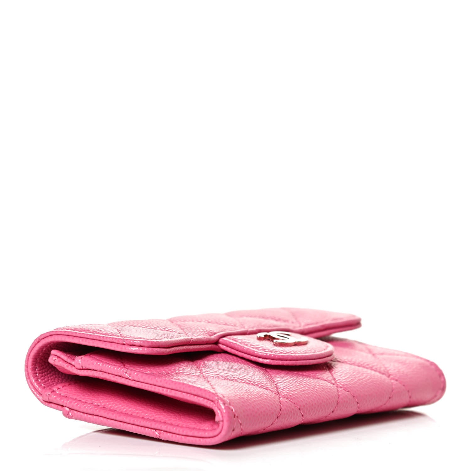 Chanel Caviar Quilted Flap Card Holder Wallet Pink 4 of 12
