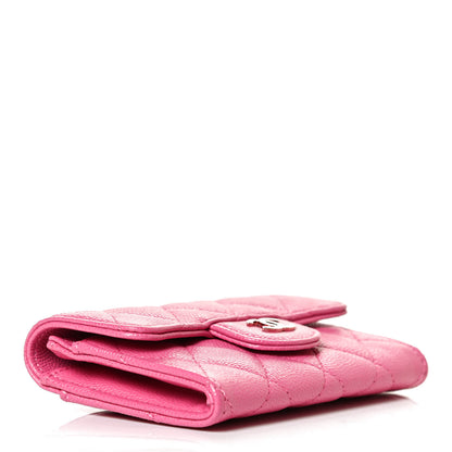 Chanel Caviar Quilted Flap Card Holder Wallet Pink 4 of 12