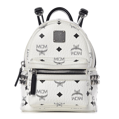 MCM Visetos Studded X-Mini Bebe Boo Backpack White 1 of 10