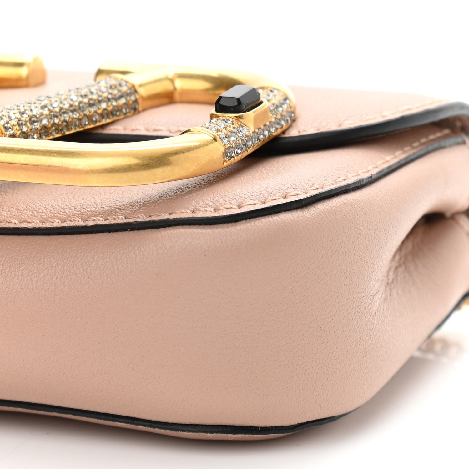 Valentino Garavani Calfskin Crystal Mini Supervee Pouch Rose Cannelle 9 of 9