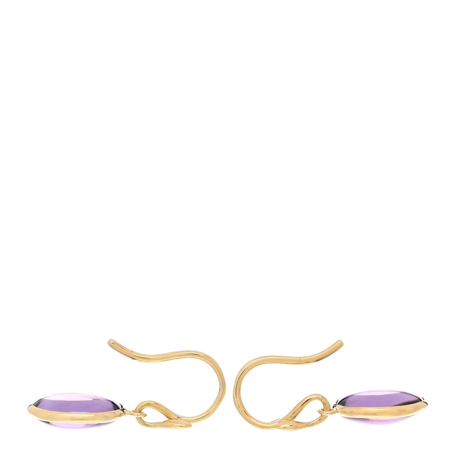 Tiffany 18K Yellow Gold Amethyst Paloma Picasso Olive Leaf Drop Earrings 4 of 5