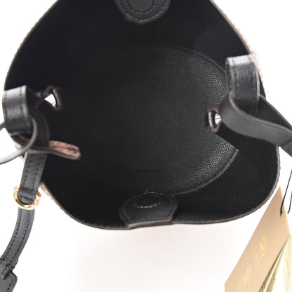 Burberry Haymarket Check Colours Small Lorne Bucket Crossbody Black 4 of 9