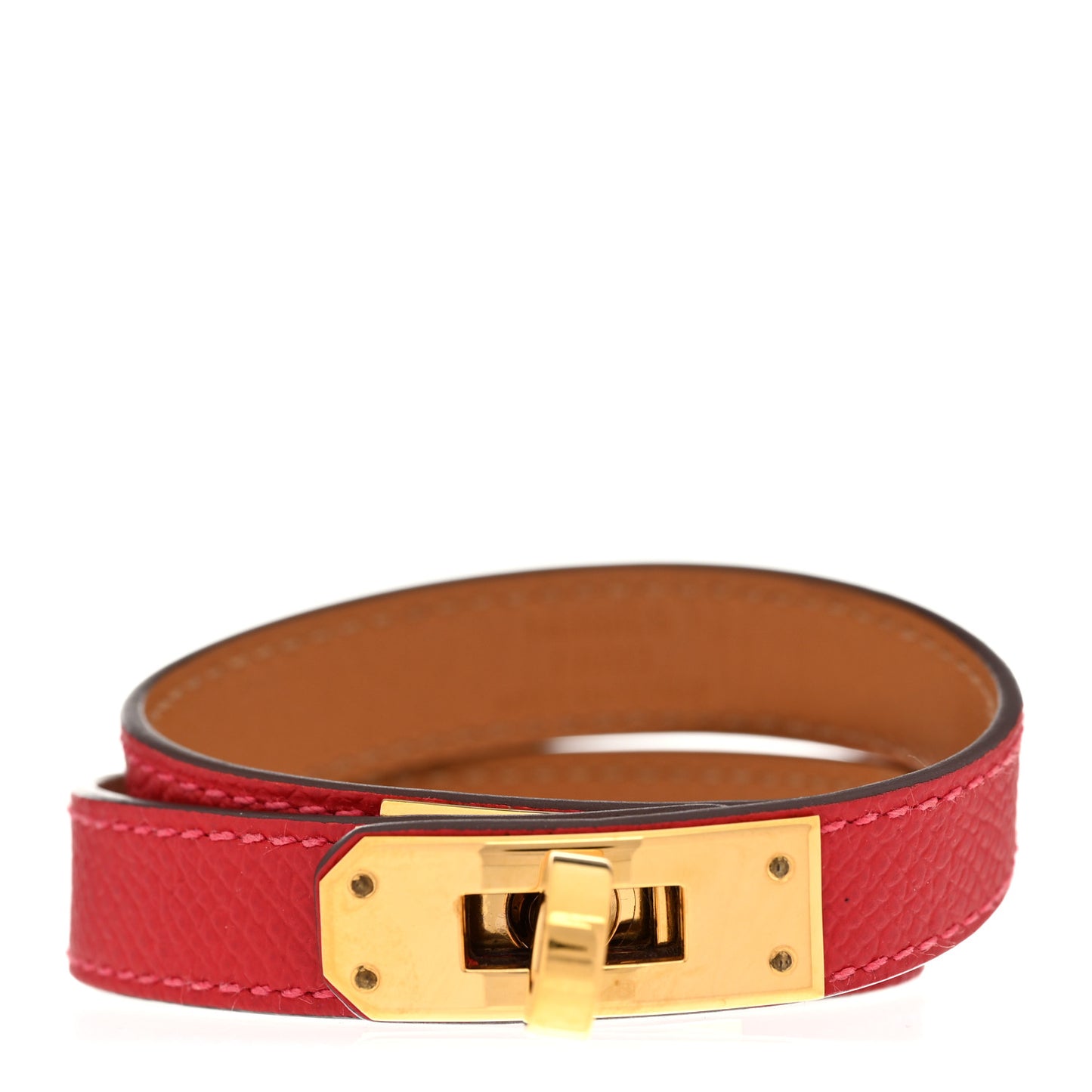 Epsom Kelly Double Tour Bracelet S Rouge Casaque