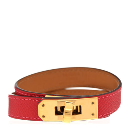 Hermes Epsom Kelly Double Tour Bracelet S Rouge Casaque 1 of 7