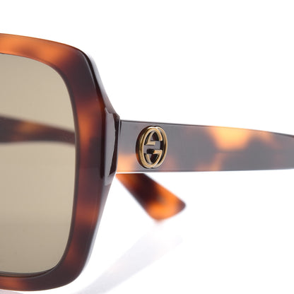 Gucci Acetate Square GG 0096SA Sunglasses Havana 7 of 9