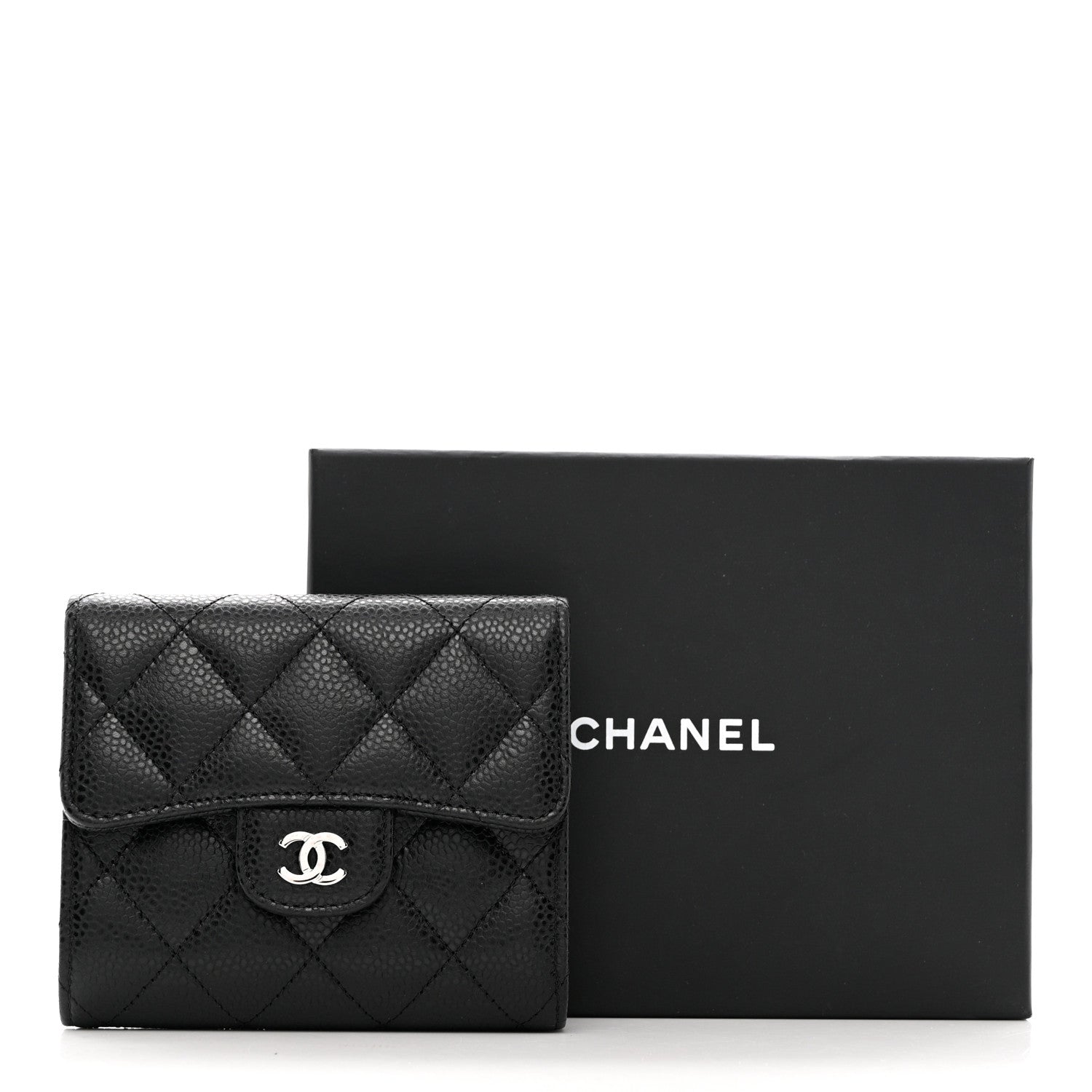Chanel Caviar Quilted Compact Flap Wallet Black 9 of 9