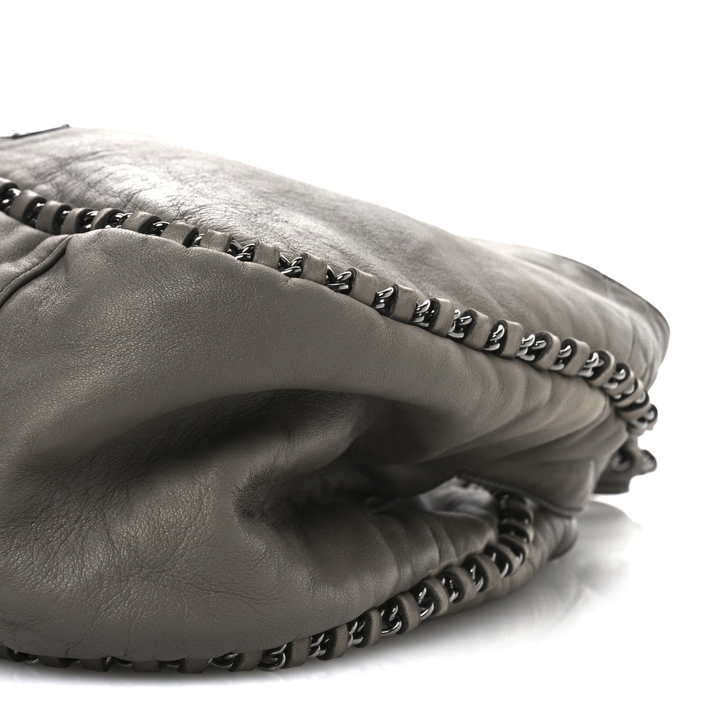 Lambskin Chain Hobo Grey