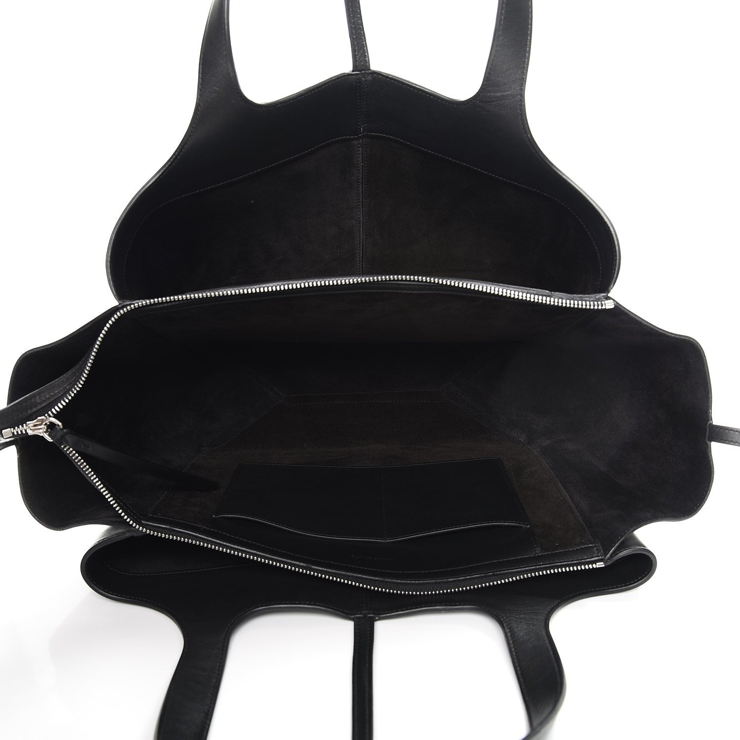 Supple Natural Calfskin Medium Tri-Fold Bag Black