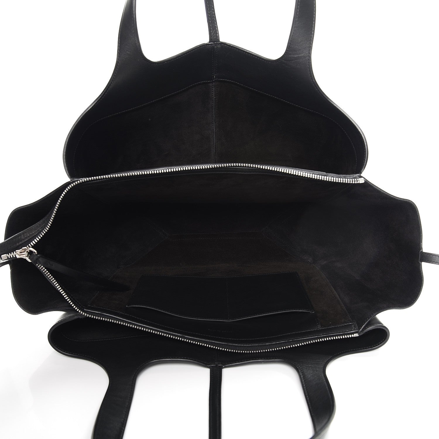 Celine Supple Natural Calfskin Medium Tri-Fold Bag Black 6 of 13