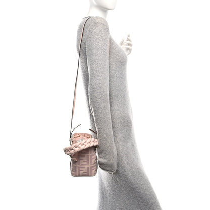 Fendi Canvas Nappa F is Fendi FF Embroidered Mini Mon Tresor Bucket Bag Baby Pink 2 of 10