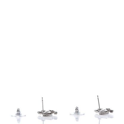 Chanel Crystal CC Earrings Silver 3 of 5