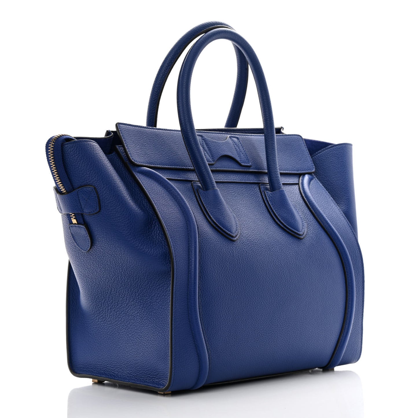 Drummed Calfskin Mini Luggage Indigo