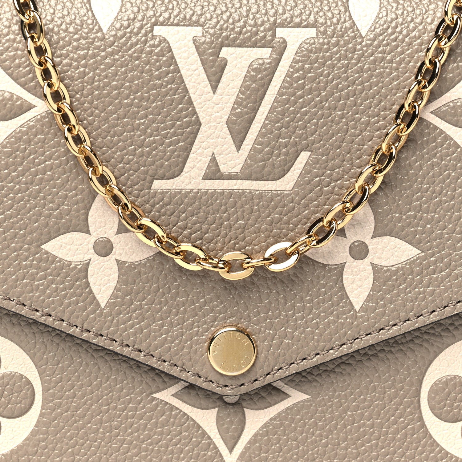 Louis Vuitton Empreinte Monogram Giant Felicie Pochette Tourterelle Creme 8 of 10